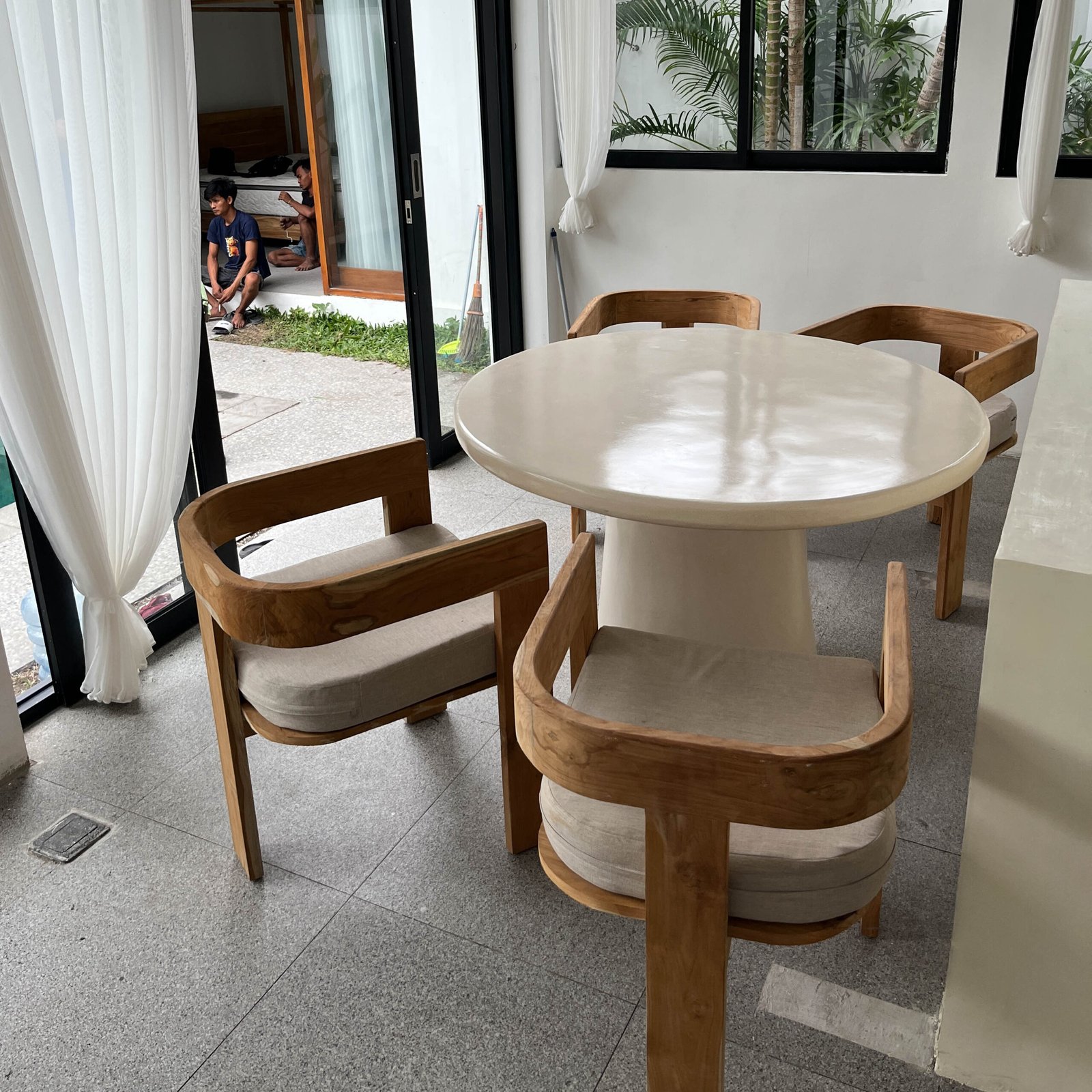 Round Pedestal Terrazzo Dining Table - Image 2