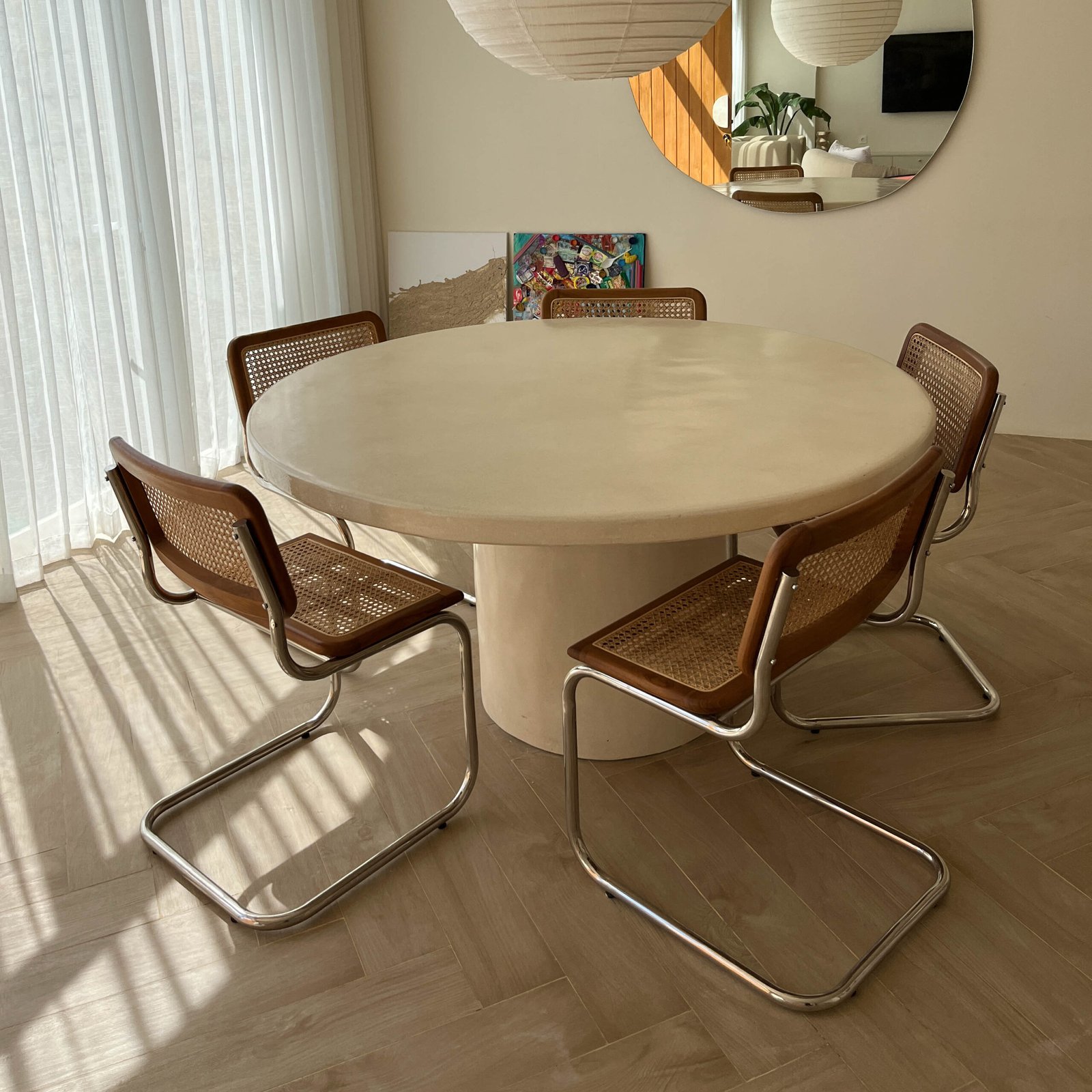 Round Pedestal Terrazzo Dining Table